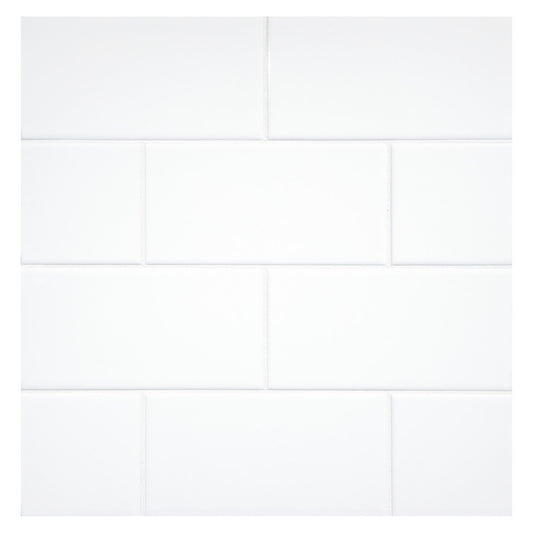 TrueTones Ceramics Light White Gloss 3x6 Field Tile Gloss