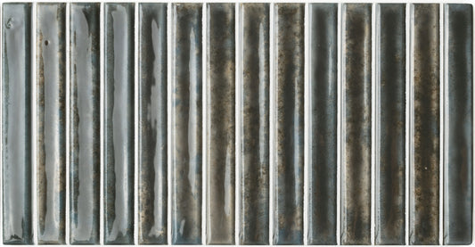 Potters Umber 5x10 Bars Decorative Tile Glossy