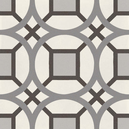 D_Segni Chalk/Midnight/Shadow/Smoke Blend 8x8 Kaleido Decorative Tile Matte