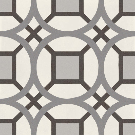 D_Segni Chalk/Midnight/Shadow/Smoke Blend 8x8 Kaleido Decorative Tile Matte