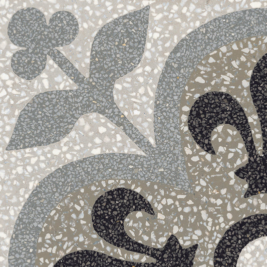 D_Segni Terrazzo Fleur-De-Lis 8x8 Fluer-De-Lis Decorative Tile Matte
