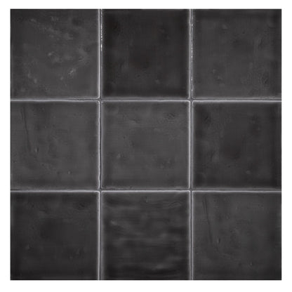 TrueTones Ceramics Toasted Grey Gloss 4-1/2x4-1/2 Zelli Field Tile Gloss