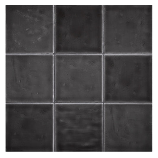 TrueTones Ceramics Toasted Grey Gloss 4-1/2x4-1/2 Zelli Field Tile Gloss