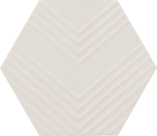 Rhyme and Reason Bone 4x5 Hexagon Ripple Mix Field Tile