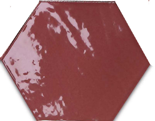 Zellige Hexa Wine 4x5 Hexagon Field Tile Glossy