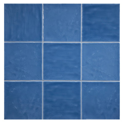 TrueTones Ceramics Astor Blue Gloss 4-1/2x4-1/2 Zelli Field Tile Gloss