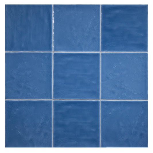 TrueTones Ceramics Astor Blue Gloss 4-1/2x4-1/2 Zelli Field Tile Gloss