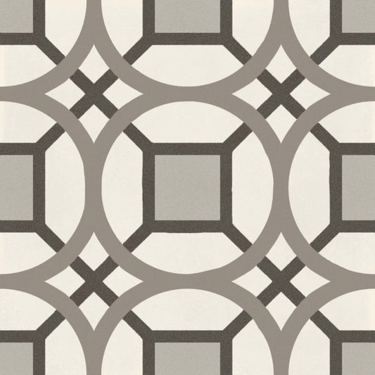 D_Segni Chalk/Mud/Smoke/Midnight/Sand Blend 8x8 Kaleido Decorative Tile Matte
