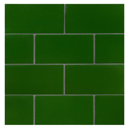 TrueTones Ceramics Lauren Green Crackle 4-1/2x4-1/2 Zelli Field Tile Crackle