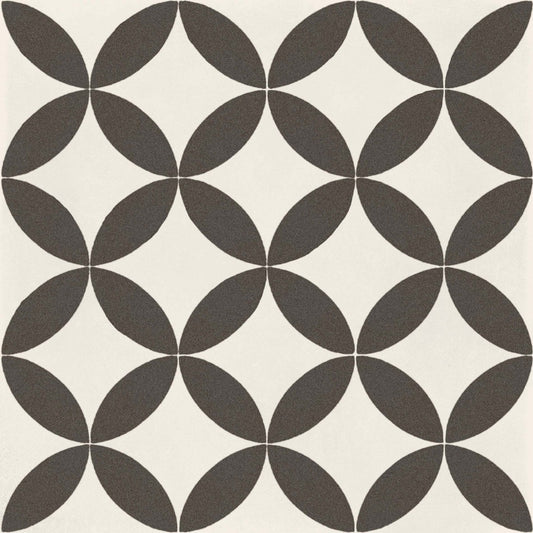 D_Segni Chalk/Midnight/Shadow/Smoke Blend 8x8 Stella Decorative Tile Matte