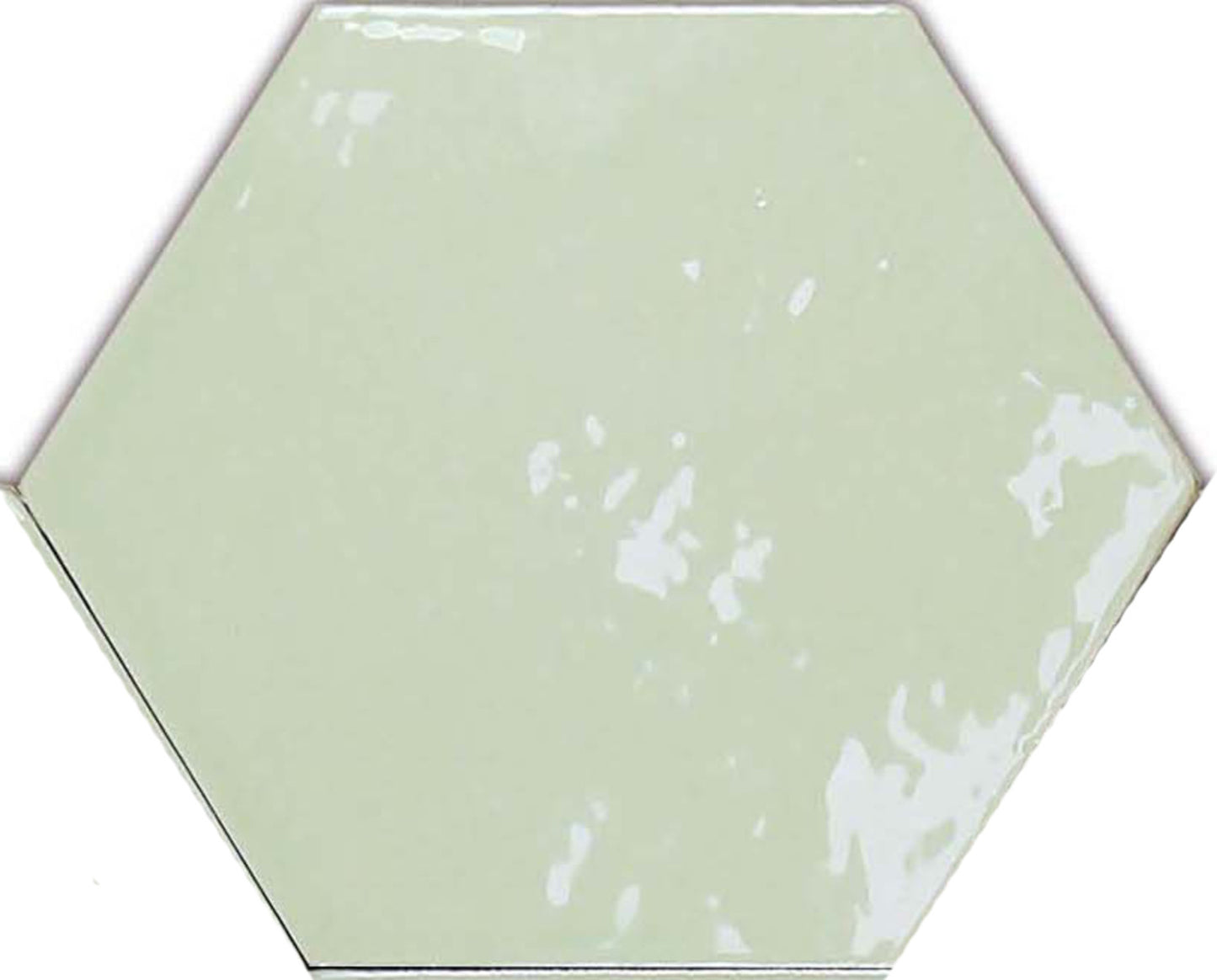 Zellige Hexa Mint 4x5 Hexagon Field Tile Glossy