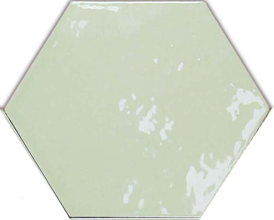 Zellige Hexa Mint 4x5 Hexagon Field Tile Glossy