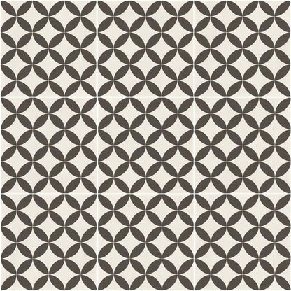 D_Segni Chalk/Midnight/Shadow/Smoke Blend 8x8 Stella Decorative Tile Matte