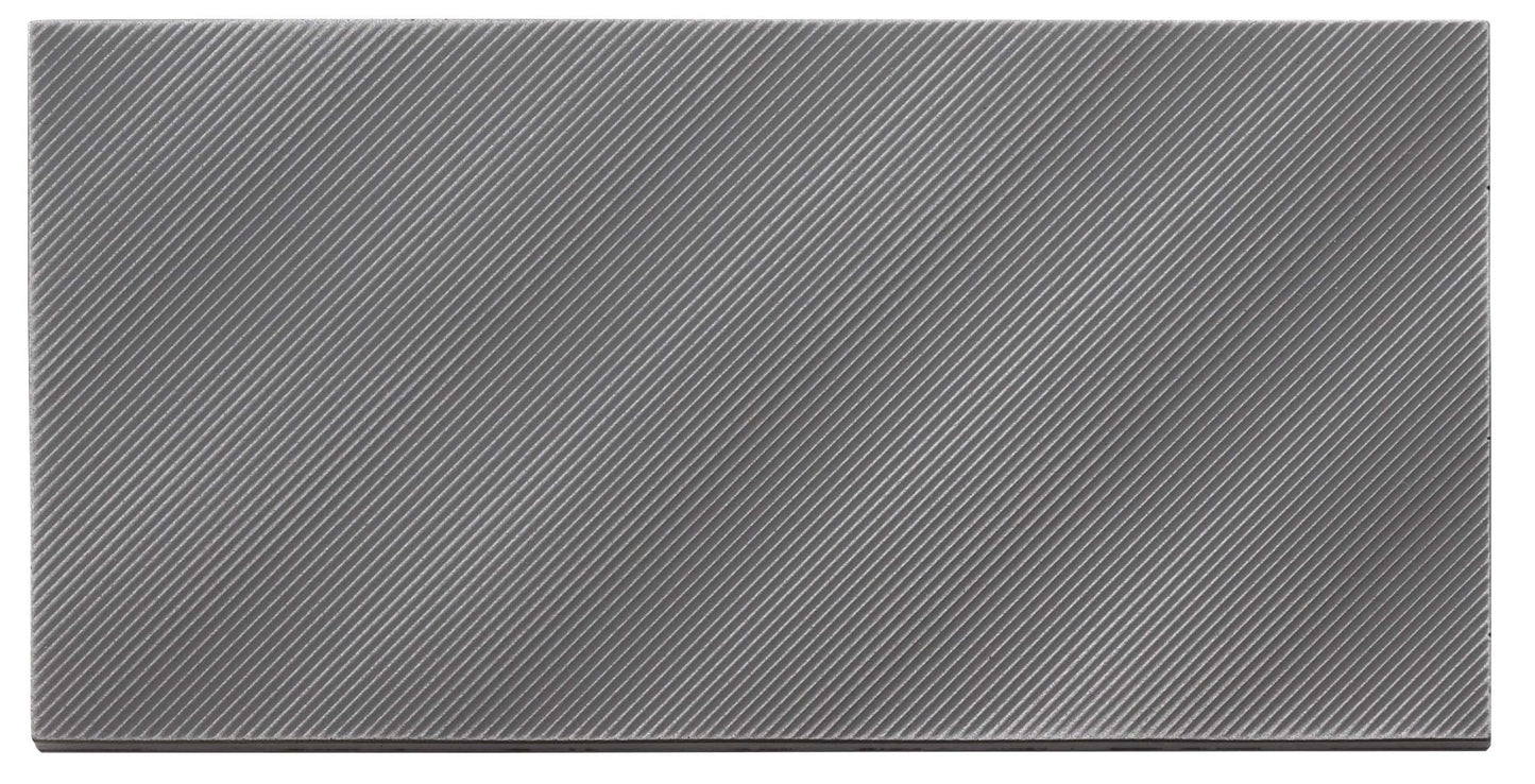 Refined Metal Gunmetal Gloss 4x9 Field Tile Linear Wave