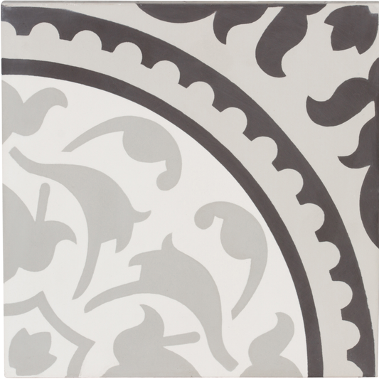 Duquesa Cement Noir 8x8 Alba Decorative Tile Matte