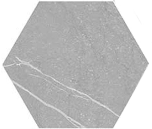 Love Affairs Petra Grey 8x9 Hexagon Field Tile Matte