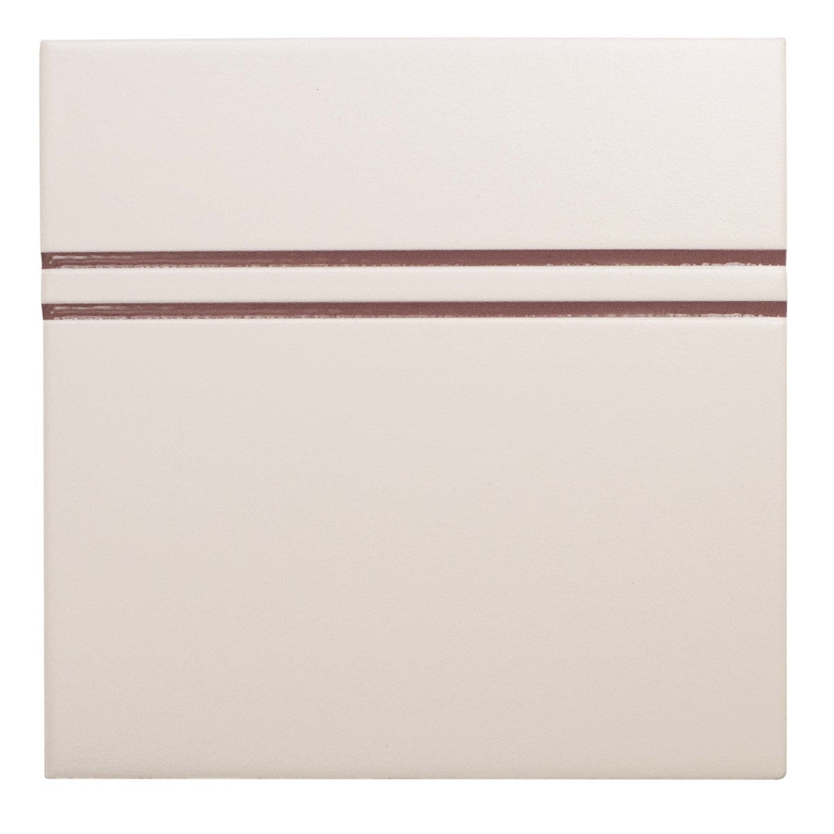 Point and Dash Neutral Burgundy 6x6 Dash Decorative Tile