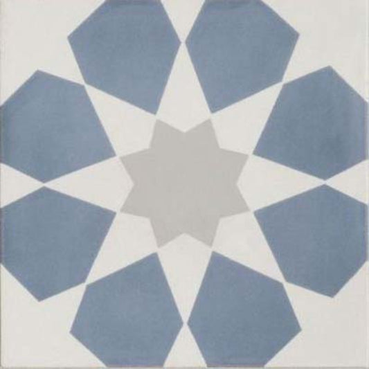 Duquesa Cement Mezzanotte 8x8 Fez Decorative Tile Matte