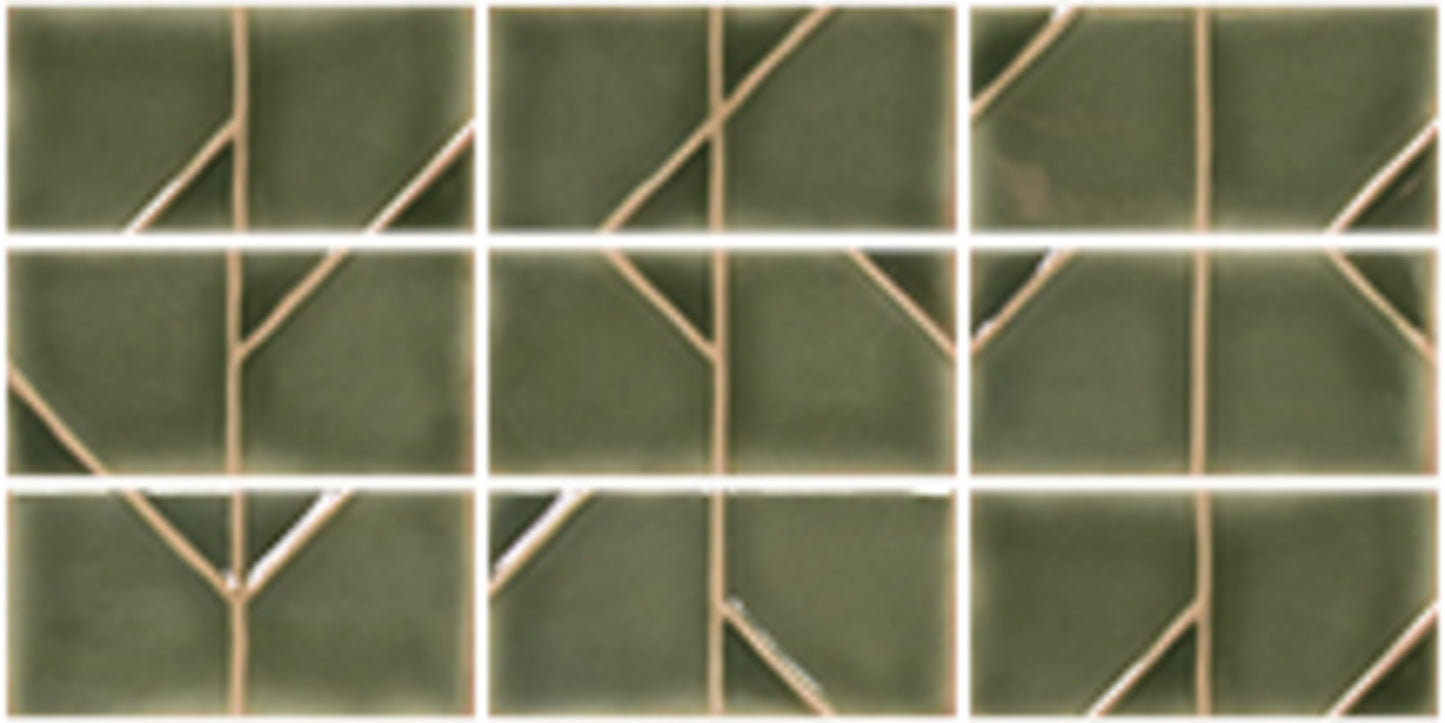 Yoko Moss 3x5 Origami Decorative Tile