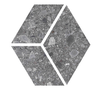 Santiago Dark Gray 3D Hex Mosaic Rectified