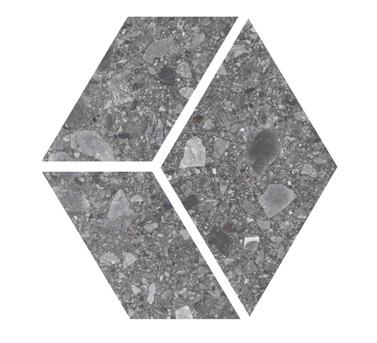 Santiago Dark Gray 3D Hex Mosaic Rectified