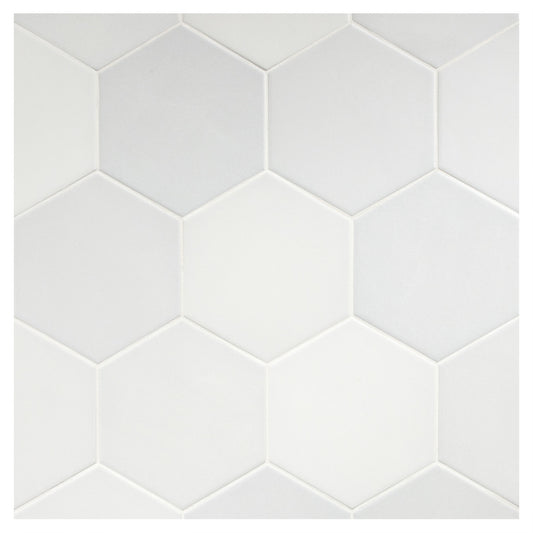 TrueTones Porcelain 16 Shades Of White Matte 5-1/2" Hexagon