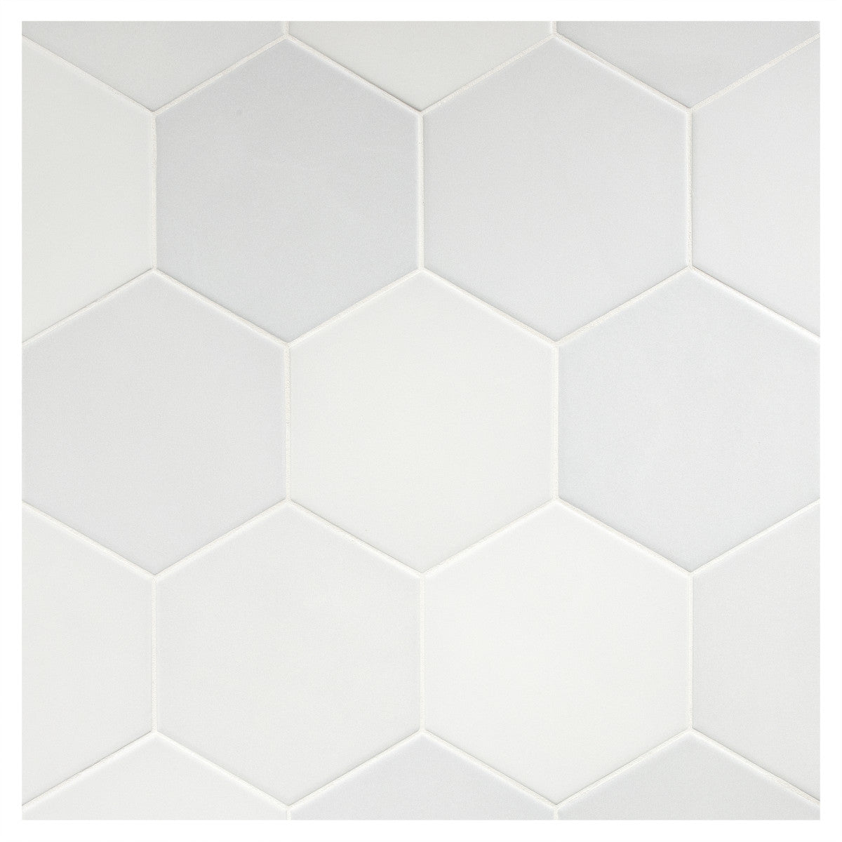 TrueTones Porcelain 16 Shades Of White Matte 5-1/2" Hexagon