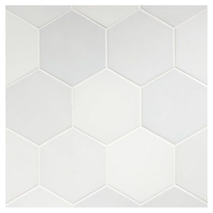 TrueTones Porcelain 16 Shades Of White Matte 5-1/2" Hexagon
