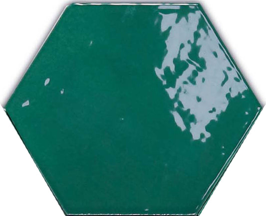 Zellige Hexa Emerald 4x5 Hexagon Field Tile Glossy