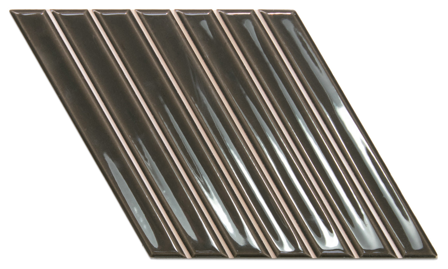 Spike Bars  Ebony 6x10 A Decorative Tile Gloss
