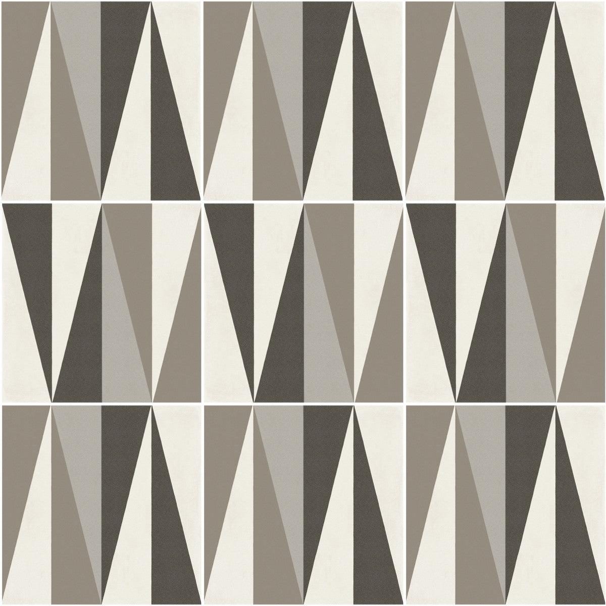 D_Segni Chalk/Mud/Smoke/Midnight/Sand Blend 8x8 Peak Decorative Tile Matte