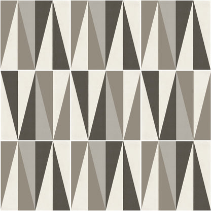 D_Segni Chalk/Mud/Smoke/Midnight/Sand Blend 8x8 Peak Decorative Tile Matte