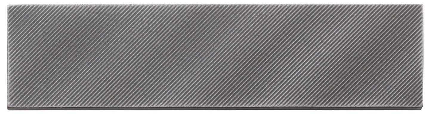 Refined Metal Gunmetal Gloss 2x9 Field Tile Linear Wave