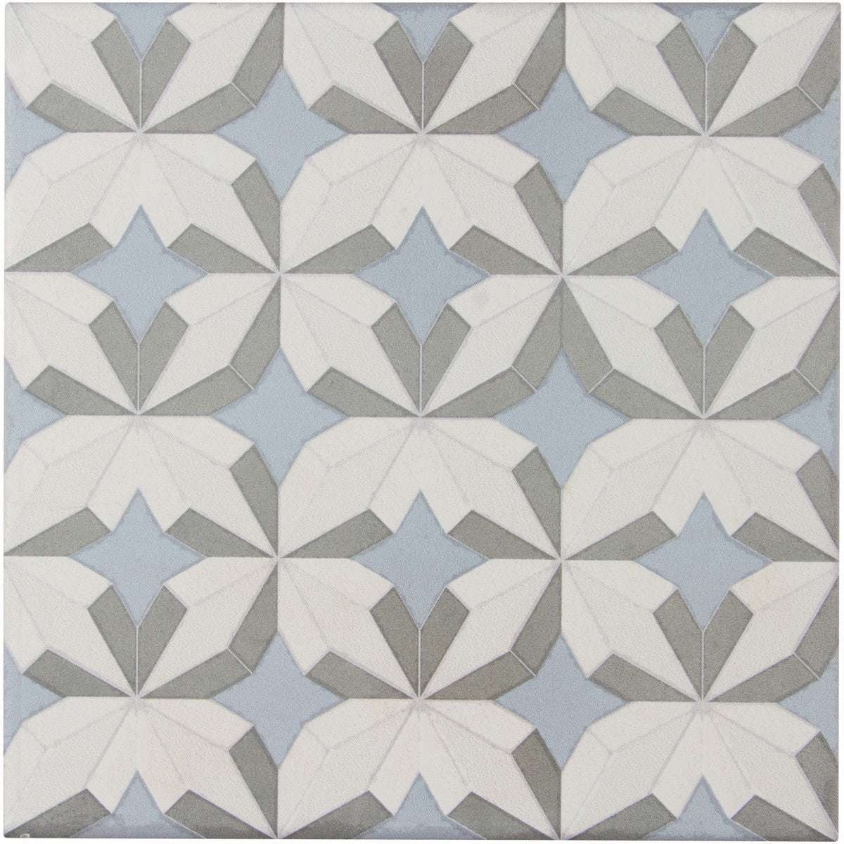 Encaustic Echoes Lapis 8x8 Flourish Decorative Tile