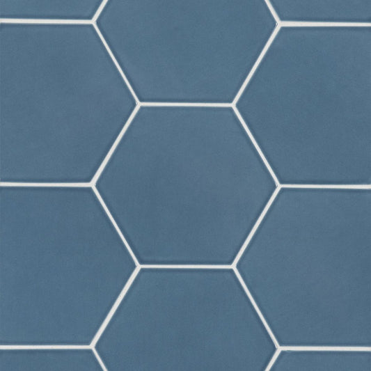 6th Avenue Marlin Blue 6" Hexagon Glossy